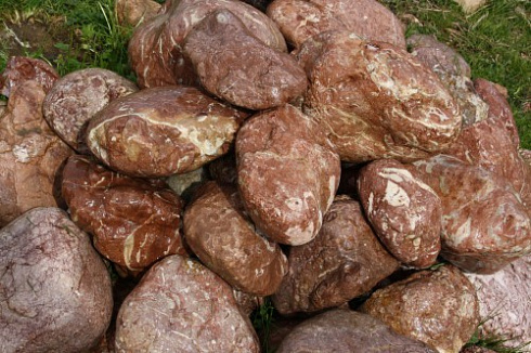 Kamenclub.ru: Розовый валунчик фр.100-300 мм.  купить во Владимире крупный природный камень розовый, серый молочный красный речной галечник природный 7850 руб/т   фото КАМЕНЬ КЛУБ