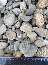 Kamenclub.ru: Галька речная окат (пестрая) фр. 20-40 мм. купить  во Владимире галька речная пестрая, серая, серые оттенки галька речная окатанная округлая 5000 руб/т   фото КАМЕНЬ КЛУБ