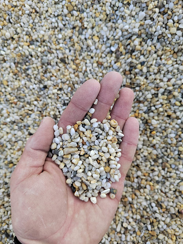 фото Галька крымская жемчужная фр. 3-5 мм. купить во Владимире  в интернет-портале КАМЕНЬ КЛУБ