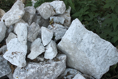 Kamenclub.ru: Мраморизированный известняк фр. 100-500 мм.  купить во Владимире известняк серый белый темно-серый сероватый валун природного образования окатанный 10500 руб/т   фото КАМЕНЬ КЛУБ