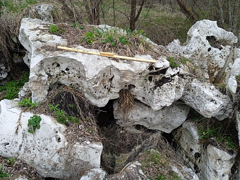 Kamenclub.ru: Выветренный известняк со мхом фр. 100-500 мм.  купить во Владимире известняк серый белый зеленый валун известняковый крупный 10000 руб/т   фото КАМЕНЬ КЛУБ