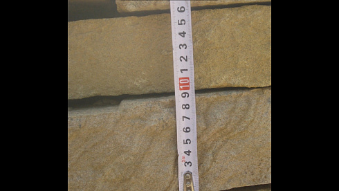 Kamenclub.ru: Песчаник пластушка желтый с рисунком (4-6 см)  купить во Владимире плитняк пластушка желтый с рисунком песчаник 9 000 руб/м3   фото КАМЕНЬ КЛУБ