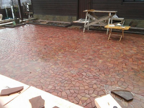 Kamenclub.ru: Песчаник брусчатка (Готика) art PSK-L-01  купить во Владимире    2600 руб/кв.м    фото КАМЕНЬ КЛУБ